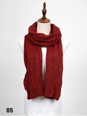 Long Rib Knitted Scarf